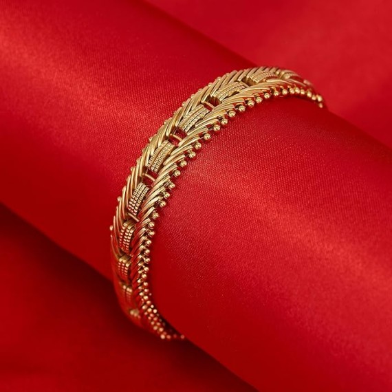 9.5mm Designer Mesh Ladies Bracelet 24k Gold Plated for Women