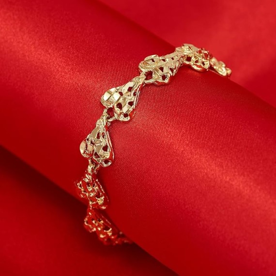 Heart Bracelets for Women and Teen 24k Real Gold Plated