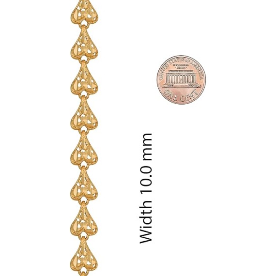 Heart Bracelets for Women and Teen 24k Real Gold Plated