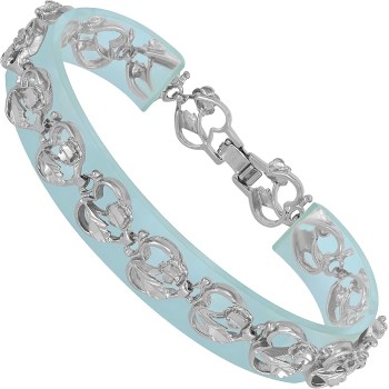Hearts and Roses Ladies Charm Bracelet for Women 24k Real Gold Plated