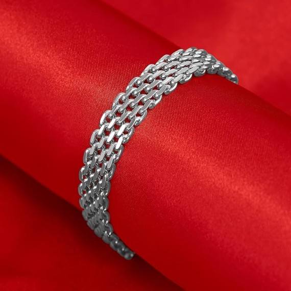 8.5mm Designer Mesh Ladies Bracelet 24k Real Gold Plated for Women