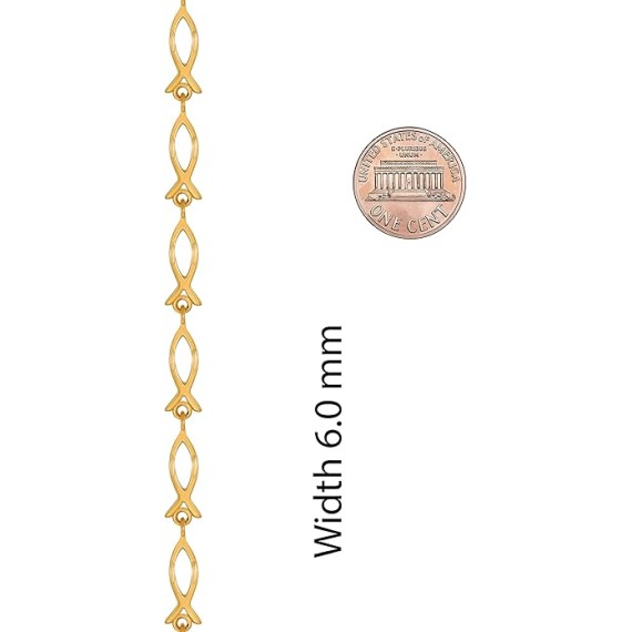 Diamond Cut Fish Link Bracelet for Women and Men 24k Real Gold Plated