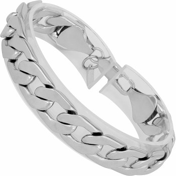 12mm Flat Cuban Link Chain Bracelet for Men & Women 24k Gold Plated