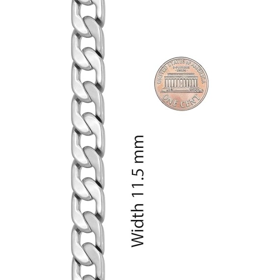 12mm Flat Cuban Link Chain Bracelet for Men & Women 24k Gold Plated