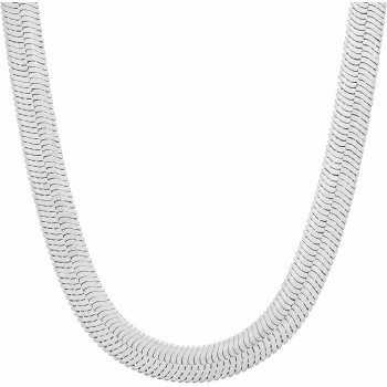 7mm Flexible Herringbone Chain Necklace 24k Real Gold Plated