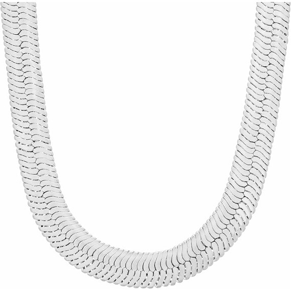9mm Flexible Herringbone Chain Necklace 24k Real Gold Plated