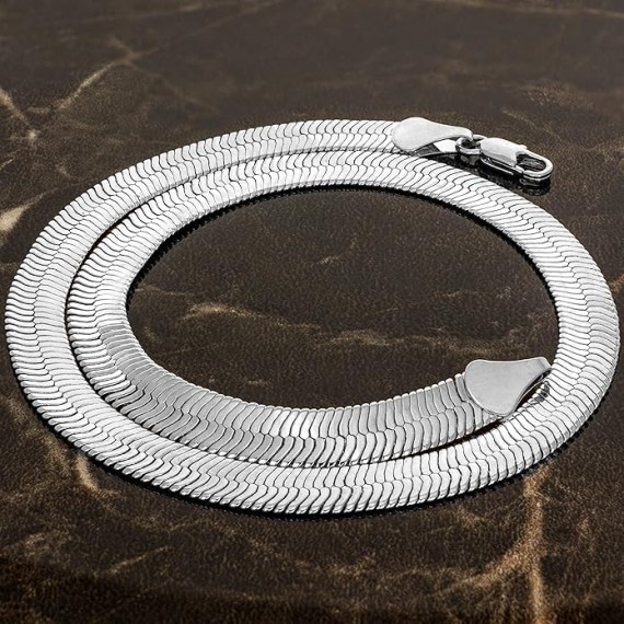 9mm Flexible Herringbone Chain Necklace 24k Real Gold Plated