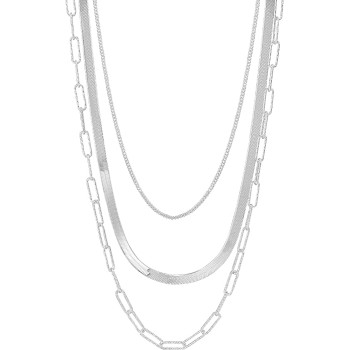 'Power of Three' Sterling Silver Chain Necklace, 18" + 2"
