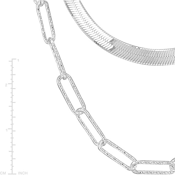 'Power of Three' Sterling Silver Chain Necklace, 18" + 2"