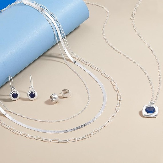 'Power of Three' Sterling Silver Chain Necklace, 18" + 2"