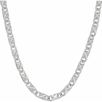 4mm Star Flat Link Chain Necklace 24k Gold Plated for Women Men