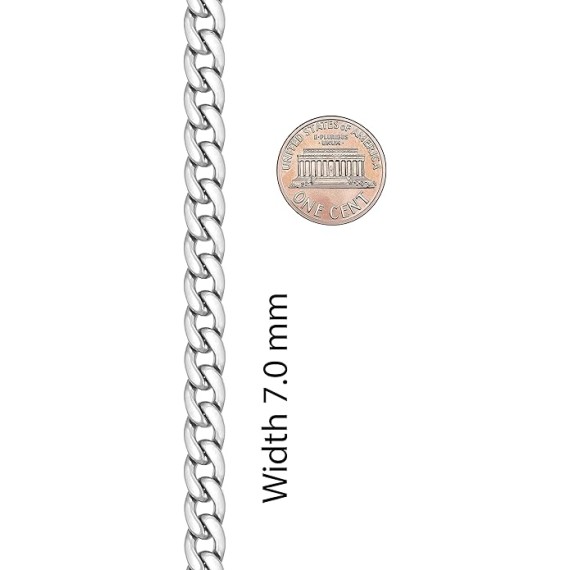 7mm Polished Cuban Link Chain Necklace for Women & Men 24k Gold Plated