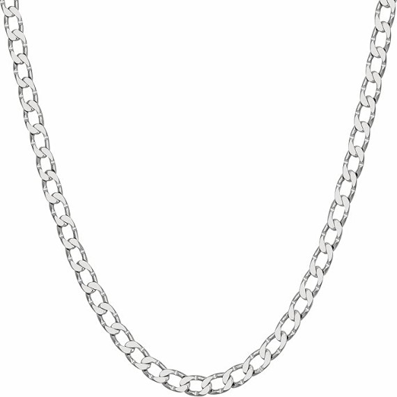 Diamond Cut Edge Curb Link Chain Necklace 24k Real Gold Plated