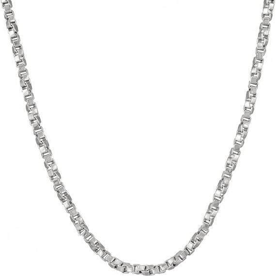2.6mm Twisted Box Chain Necklace 24k Gold Plated Women and Men