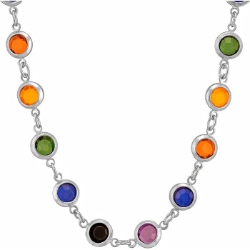 Colorful  Bead Chain Necklace for Women 24K Real Gold Plated