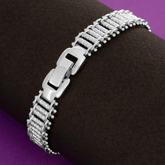 Riccio Bar Bracelet 24k Real Gold Plated for Women and Men (10mm & 13mm)