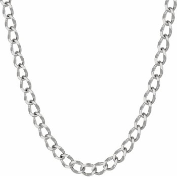 Diamond Cut Curb Link Chain Necklaces for Men & Women 24k Gold Plated (4mm 5.5mm 7mm)