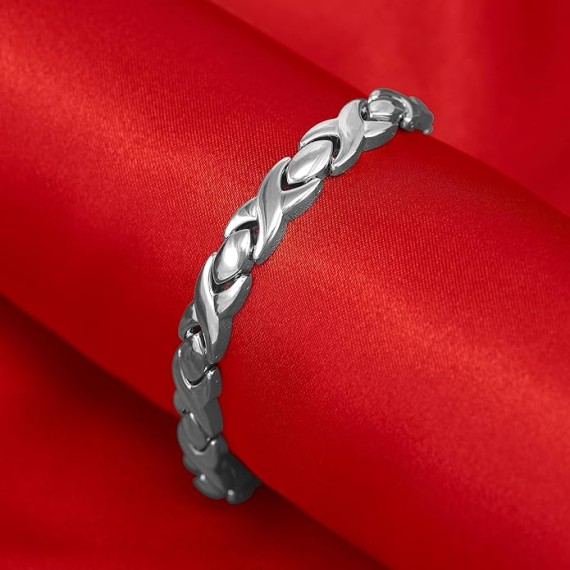 Polished Hugs & Kisses Bracelet for Women and Men 24k Gold Plated