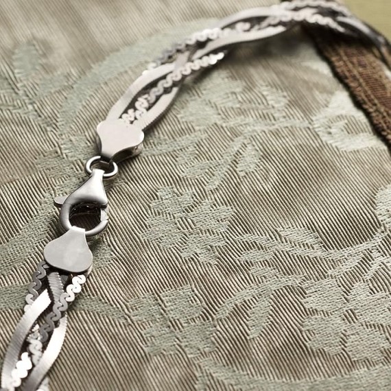 Italian Sterling Silver Braided Chain Necklace