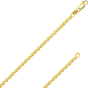 REAL Solid 14K or 10K Yellow Gold 1.50mm,1.7mm, 2.0mm Flat Open Wheat Spiga Chain Necklace with Lobster Claw Clasp | Multiple Lengths Available | Men Women | MADE IN ITALY