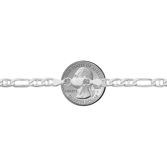 925 Sterling Silver Italian Solid Figarucci Figaro Mariner Flat Link Chain Necklace For Men & Women - Made in Italy Comes Gift Box