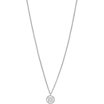 Men's Silver Stainless Steel Pendant Necklace (Model: EGS3040040)