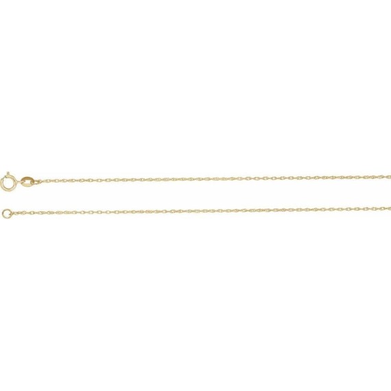 10k Yellow Gold 1mm Solid Rope Chain Necklace Fine Jewelry for Women Gifts for Her, 16"