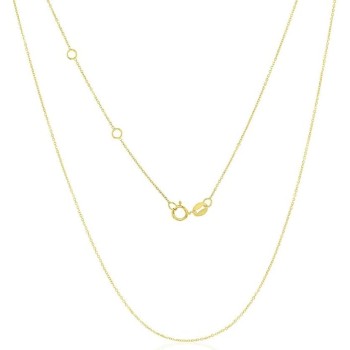 Real 14k Gold Cable Chain for Women in White or Yellow Gold - 18-inch Dainty Fine Gold Chain for Her