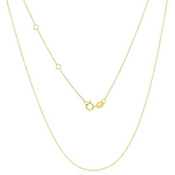 Real 14k Gold Cable Chain for Women in White or Yellow Gold - 18-inch Dainty Fine Gold Chain for Her