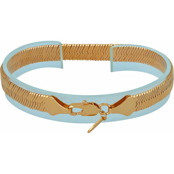 Luxury 24k Real Gold Plated Bracelet Flexible Herringbone Bracelet Women Bracelet or Mens Bracelet