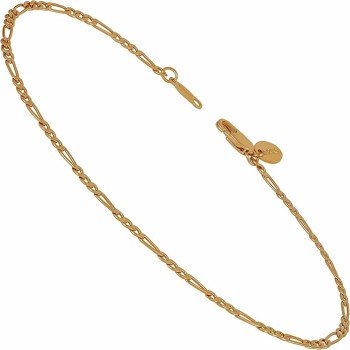 Luxury 24k Real Gold Plated Bracelet Women and Mens bracelet 2.5mm Figaro Bracelet