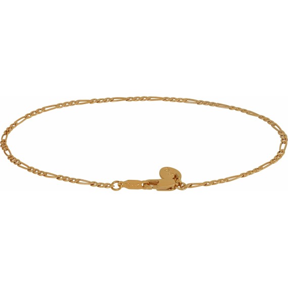 Luxury 24k Real Gold Plated Bracelet Women and Mens bracelet 2.5mm Figaro Bracelet
