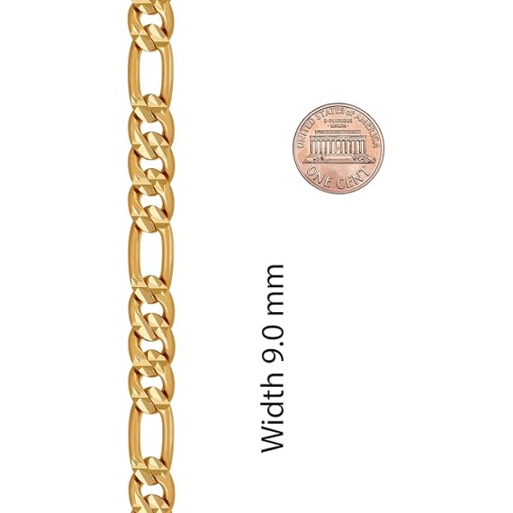 Radiant Diamond Cut Figaro 24k Real Gold Bracelets for Women and Luxury Mens Bracelet