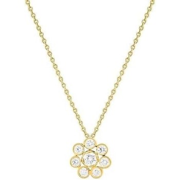 1.50Ct Round Cut Lab Created Diamond Flower Shape Pendant 14K Yellow Gold Plated Chain By Elegantbalaji