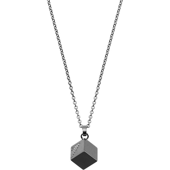 Men's Gunmetal Gray Stainless Steel Pendant Necklace (Model: EGS2640060)