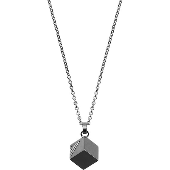 Men's Gunmetal Gray Stainless Steel Pendant Necklace (Model: EGS2640060)