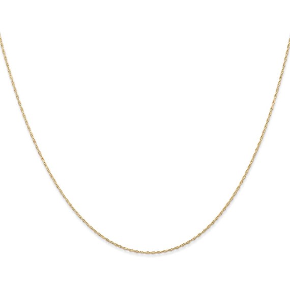14K Solid Yellow Gold 0.5mm Cable Rope Chain Twisted Link Necklace
