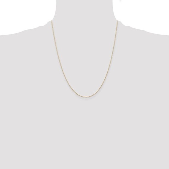 14K Solid Yellow Gold 0.5mm Cable Rope Chain Twisted Link Necklace