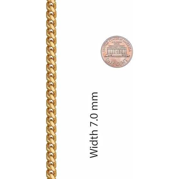 7mm Miami Cuban Link Women and Mens Bracelet 24k Real Gold Plated Bracelet