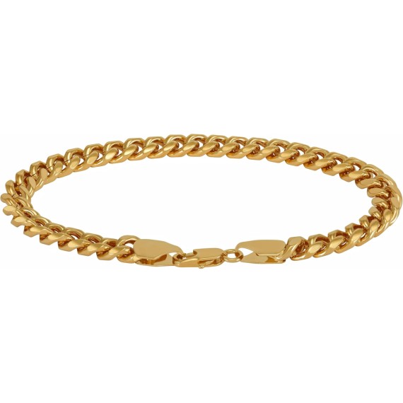 7mm Miami Cuban Link Women and Mens Bracelet 24k Real Gold Plated Bracelet
