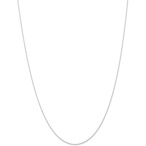 10K Solid White Gold 0.6mm Cable Rope Chain Twisted Link Necklace