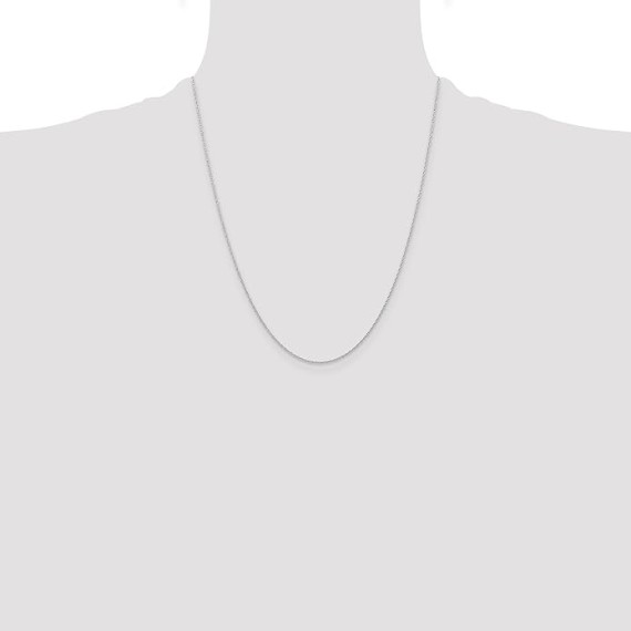 10K Solid White Gold 0.6mm Cable Rope Chain Twisted Link Necklace