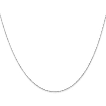 14K Solid White Gold 0.5mm Cable Rope Chain Twisted Link Necklace