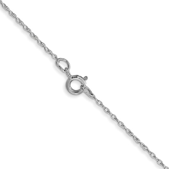14K Solid White Gold 0.5mm Cable Rope Chain Twisted Link Necklace
