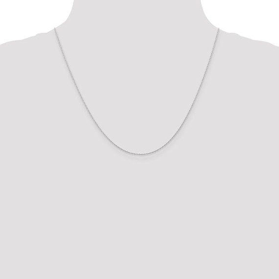 14K Solid White Gold 0.5mm Cable Rope Chain Twisted Link Necklace