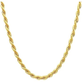 14K Yellow Gold Twisted Rope Necklace, 3.2mm & 4.2mm Width, Great Gift for Men and Women (Available in Lengths from 16 to 36 Inches) (4.2mm, 22，inch)